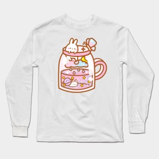 Bunny in Galaxy Tea Long Sleeve T-Shirt